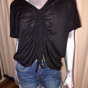 NWT Mittoshop black adjustable front tie